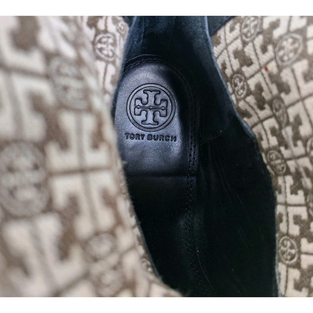 Tory Burch Boots Womens Size 7.5 38 Black Leather Over The Knee Riding Back Zip - Picture 8 of 14
